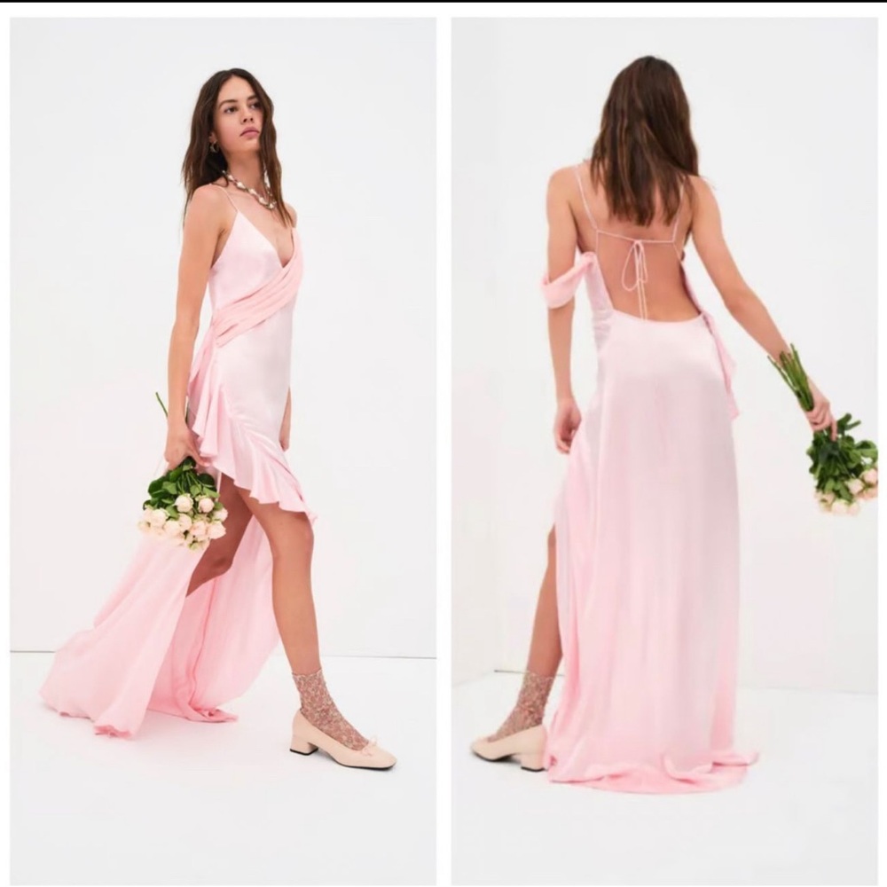 For Love & Lemons James Maxi Dress Pink XS